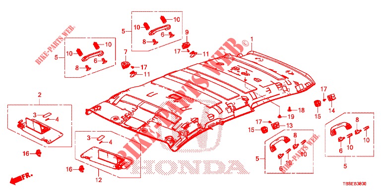 DACHVERKLEIDUNG  für Honda CIVIC TOURER DIESEL 1.6 EXGT 5 Türen 6 gang-Schaltgetriebe 2015