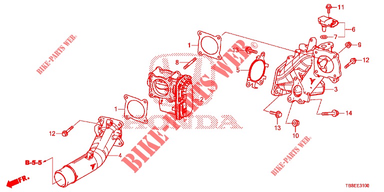 EINLASSKLAPPENVENTIL (DIESEL) für Honda CIVIC TOURER DIESEL 1.6 EXGT 5 Türen 6 gang-Schaltgetriebe 2015