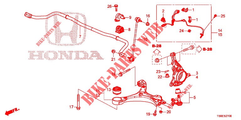 GELENK, VORNE  für Honda CIVIC TOURER DIESEL 1.6 EXGT 5 Türen 6 gang-Schaltgetriebe 2015