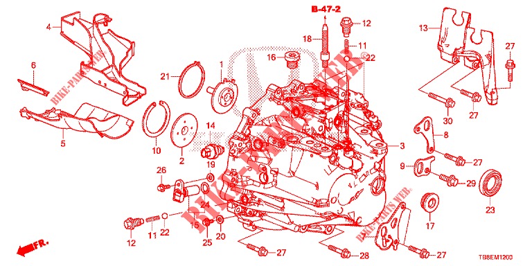 GETRIEBEGEHAEUSE (DIESEL) für Honda CIVIC TOURER DIESEL 1.6 EXGT 5 Türen 6 gang-Schaltgetriebe 2015