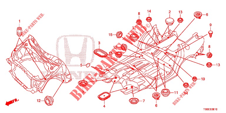 GUMMITUELLE (AVANT) für Honda CIVIC TOURER DIESEL 1.6 EXGT 5 Türen 6 gang-Schaltgetriebe 2015