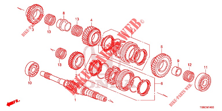 HAUPTWELLE (DIESEL) für Honda CIVIC TOURER DIESEL 1.6 EXGT 5 Türen 6 gang-Schaltgetriebe 2015