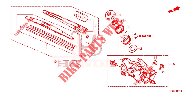 HECKSCHEIBENWISCHER  für Honda CIVIC TOURER DIESEL 1.6 EXGT 5 Türen 6 gang-Schaltgetriebe 2015