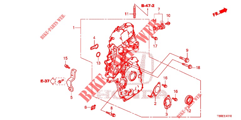 KETTENGEHAEUSE (DIESEL) für Honda CIVIC TOURER DIESEL 1.6 EXGT 5 Türen 6 gang-Schaltgetriebe 2015