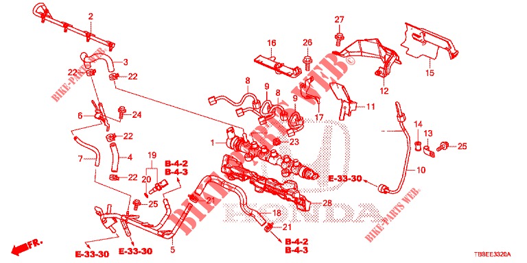 KRAFTSTOFF, SCHIENE/HOCHDRUCKPUMPE (DIESEL) für Honda CIVIC TOURER DIESEL 1.6 EXGT 5 Türen 6 gang-Schaltgetriebe 2015