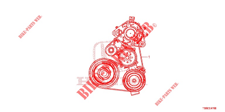 LICHTMASCHINENRIEMEN (DIESEL) für Honda CIVIC TOURER DIESEL 1.6 EXGT 5 Türen 6 gang-Schaltgetriebe 2015