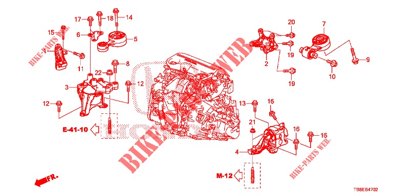 MOTORBEFESTIGUNGEN (DIESEL) für Honda CIVIC TOURER DIESEL 1.6 EXGT 5 Türen 6 gang-Schaltgetriebe 2015