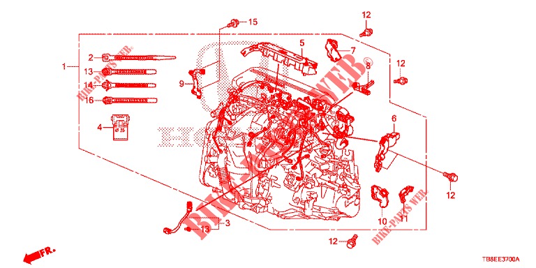 MOTORKABELBAUM (DIESEL) für Honda CIVIC TOURER DIESEL 1.6 EXGT 5 Türen 6 gang-Schaltgetriebe 2015