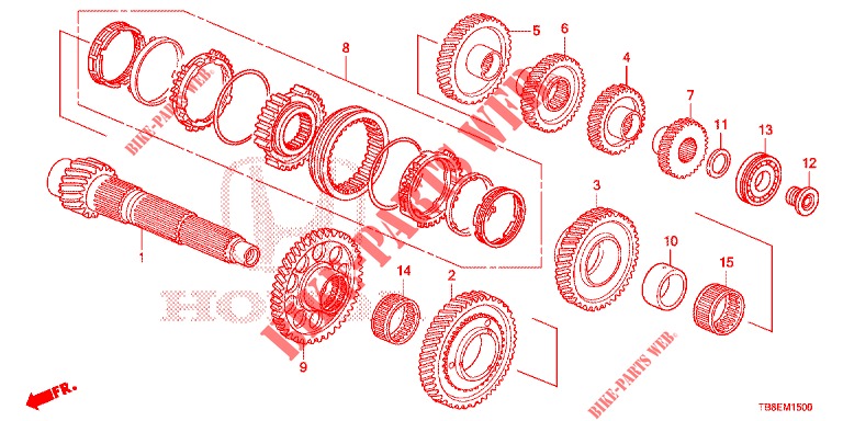NEBENWELLE (DIESEL) für Honda CIVIC TOURER DIESEL 1.6 EXGT 5 Türen 6 gang-Schaltgetriebe 2015