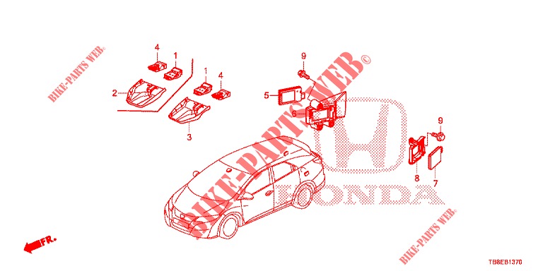 RADAR  für Honda CIVIC TOURER DIESEL 1.6 EXGT 5 Türen 6 gang-Schaltgetriebe 2015