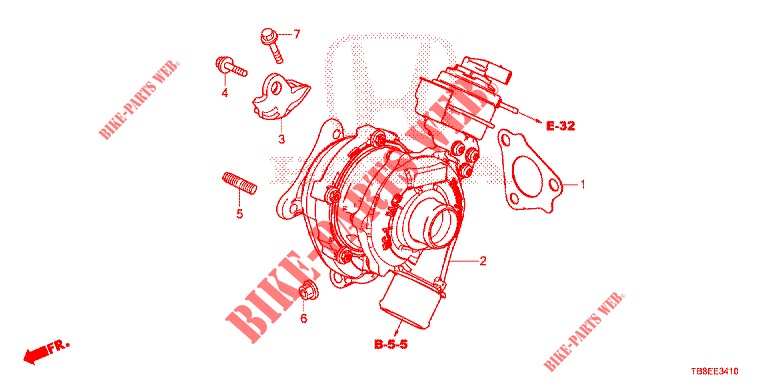 TURBOLADER SYSTEM (DIESEL) für Honda CIVIC TOURER DIESEL 1.6 EXGT 5 Türen 6 gang-Schaltgetriebe 2015