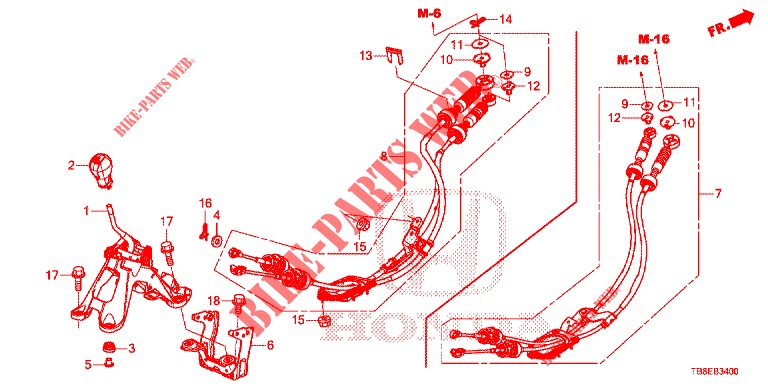WAHLHEBEL(HMT)  für Honda CIVIC TOURER DIESEL 1.6 EXGT 5 Türen 6 gang-Schaltgetriebe 2015