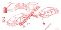 EMBLEME/WARNETIKETTEN  für Honda CIVIC TOURER DIESEL 1.6 EXGT 5 Türen 6 gang-Schaltgetriebe 2016