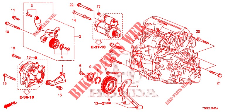 AUTOMATISCHE SPANNVORRICHTUNG (DIESEL) für Honda CIVIC TOURER DIESEL 1.6 EXGT 5 Türen 6 gang-Schaltgetriebe 2016