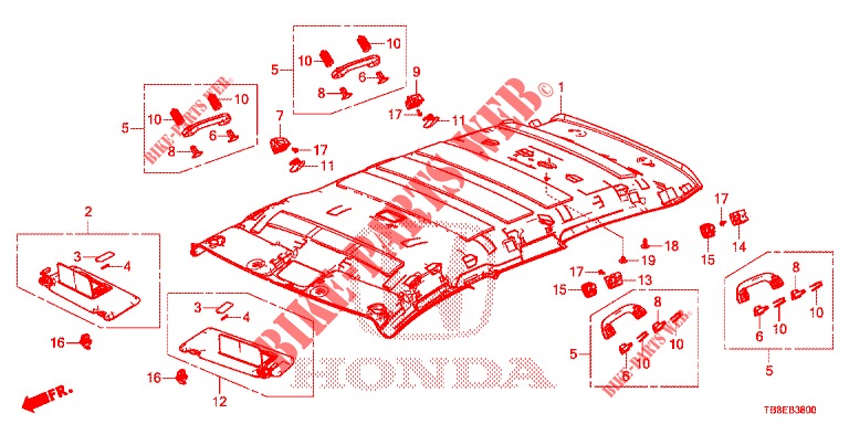 DACHVERKLEIDUNG  für Honda CIVIC TOURER DIESEL 1.6 EXGT 5 Türen 6 gang-Schaltgetriebe 2016