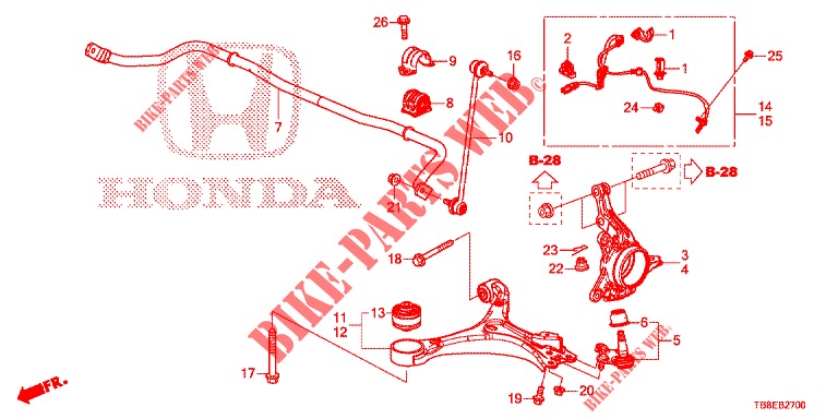 GELENK, VORNE  für Honda CIVIC TOURER DIESEL 1.6 EXGT 5 Türen 6 gang-Schaltgetriebe 2016