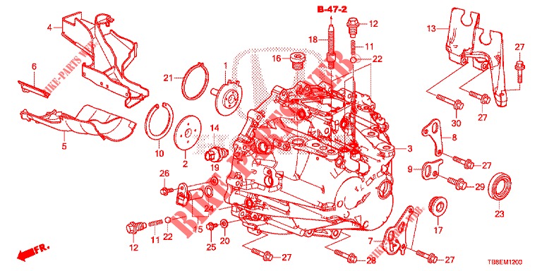 GETRIEBEGEHAEUSE (DIESEL) für Honda CIVIC TOURER DIESEL 1.6 EXGT 5 Türen 6 gang-Schaltgetriebe 2016