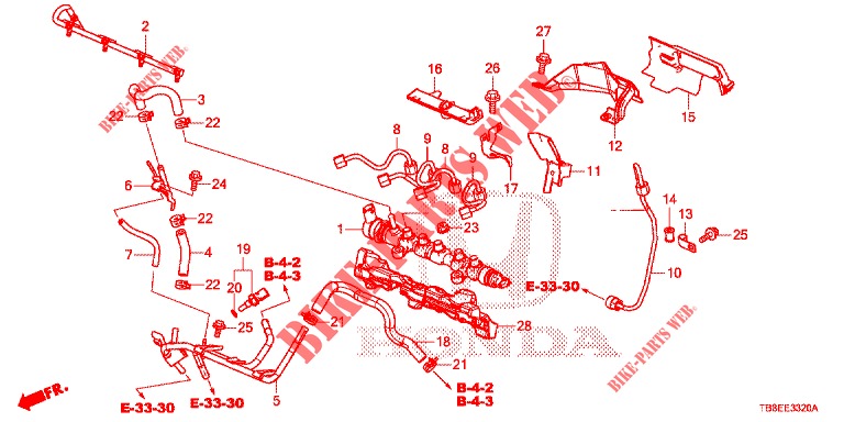 KRAFTSTOFF, SCHIENE/HOCHDRUCKPUMPE (DIESEL) für Honda CIVIC TOURER DIESEL 1.6 EXGT 5 Türen 6 gang-Schaltgetriebe 2016