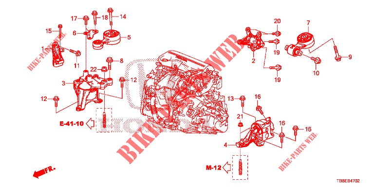 MOTORBEFESTIGUNGEN (DIESEL) für Honda CIVIC TOURER DIESEL 1.6 EXGT 5 Türen 6 gang-Schaltgetriebe 2016