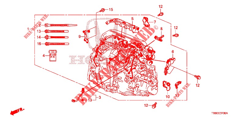 MOTORKABELBAUM (DIESEL) für Honda CIVIC TOURER DIESEL 1.6 EXGT 5 Türen 6 gang-Schaltgetriebe 2016