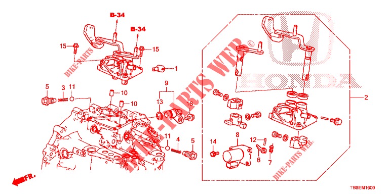 SCHALTHEBEL (DIESEL) für Honda CIVIC TOURER DIESEL 1.6 EXGT 5 Türen 6 gang-Schaltgetriebe 2016