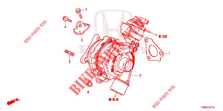 TURBOLADER SYSTEM (DIESEL) für Honda CIVIC TOURER DIESEL 1.6 EXGT 5 Türen 6 gang-Schaltgetriebe 2016