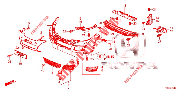 VORDERE STOSSFAENGER  für Honda CIVIC TOURER DIESEL 1.6 EXGT 5 Türen 6 gang-Schaltgetriebe 2016