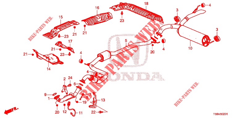 AUSPUFFROHR/SCHALLDAEMPFER (DIESEL) für Honda CIVIC TOURER DIESEL 1.6 EXGT 5 Türen 6 gang-Schaltgetriebe 2017