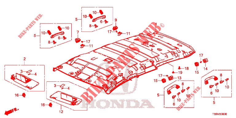 DACHVERKLEIDUNG  für Honda CIVIC TOURER DIESEL 1.6 EXGT 5 Türen 6 gang-Schaltgetriebe 2017