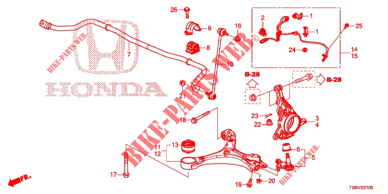 GELENK, VORNE  für Honda CIVIC TOURER DIESEL 1.6 EXGT 5 Türen 6 gang-Schaltgetriebe 2017