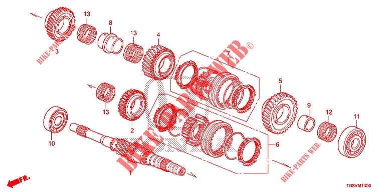 HAUPTWELLE (DIESEL) für Honda CIVIC TOURER DIESEL 1.6 EXGT 5 Türen 6 gang-Schaltgetriebe 2017