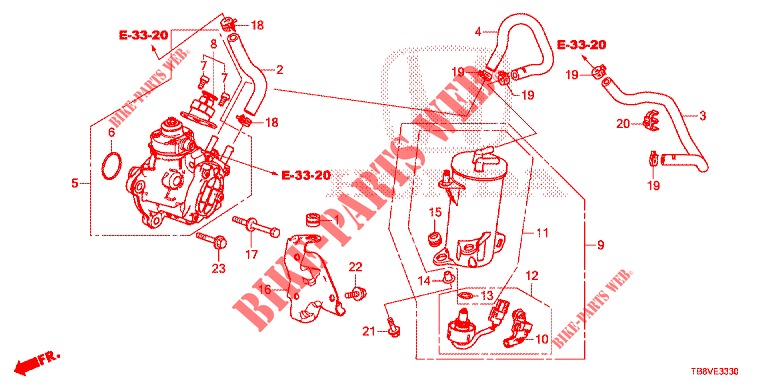 HOCHDRUCKPUMPE (DIESEL)  für Honda CIVIC TOURER DIESEL 1.6 EXGT 5 Türen 6 gang-Schaltgetriebe 2017