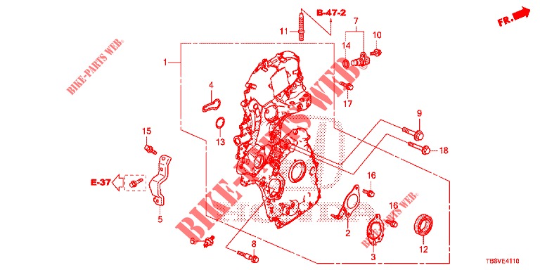 KETTENGEHAEUSE (DIESEL) für Honda CIVIC TOURER DIESEL 1.6 EXGT 5 Türen 6 gang-Schaltgetriebe 2017
