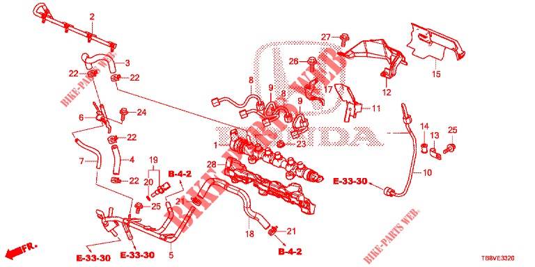 KRAFTSTOFF, SCHIENE/HOCHDRUCKPUMPE (DIESEL) für Honda CIVIC TOURER DIESEL 1.6 EXGT 5 Türen 6 gang-Schaltgetriebe 2017