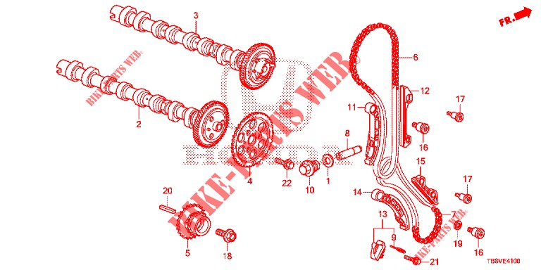 NOCKENWELLE/NOCKENWELLENKETTE (DIESEL) für Honda CIVIC TOURER DIESEL 1.6 EXGT 5 Türen 6 gang-Schaltgetriebe 2017