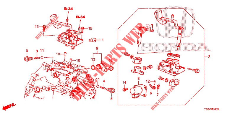 SCHALTHEBEL (DIESEL) für Honda CIVIC TOURER DIESEL 1.6 EXGT 5 Türen 6 gang-Schaltgetriebe 2017