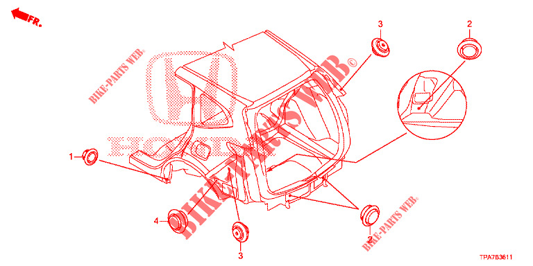 GUMMITUELLE (ARRIERE) für Honda CR-V HYBRID 2.0 BASE 5 Türen E-CVT 2020