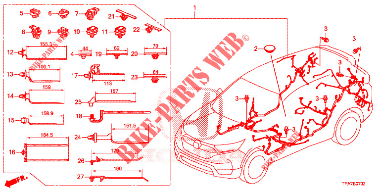KABELBAUM (3) für Honda CR-V HYBRID 2.0 BASE 5 Türen E-CVT 2020