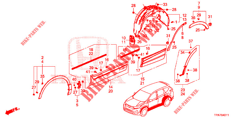 SEITENSCHWELLER ZIERLEISTE/SCHUTZ  für Honda CR-V HYBRID 2.0 BASE 5 Türen E-CVT 2020