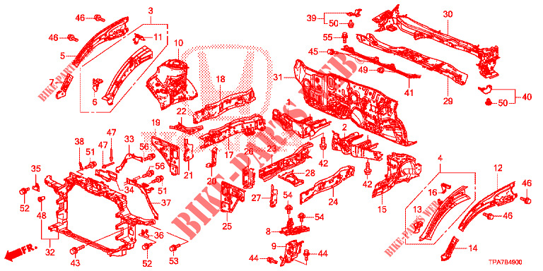 VORDERE TRENNWAND/STIRNWAND  für Honda CR-V HYBRID 2.0 BASE 5 Türen E-CVT 2020