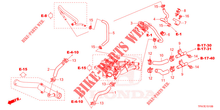 WASSERSCHLAUCH  für Honda CR-V HYBRID 2.0 BASE 5 Türen E-CVT 2020